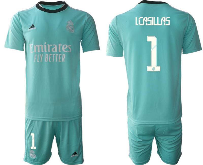Men 2021-2022 Club Real Madrid second away Light blue #1 Soccer Jersey